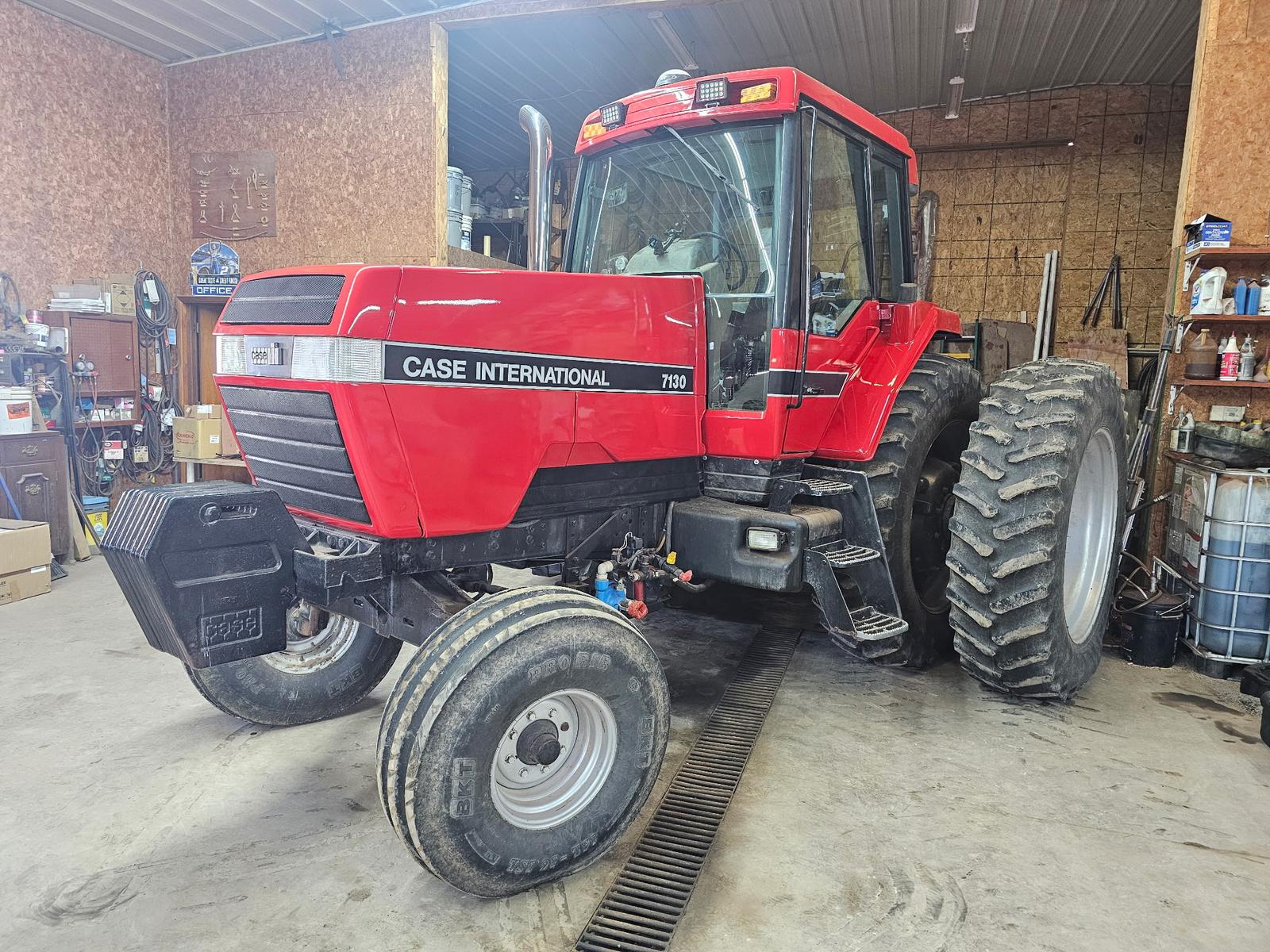 Case IH 7130 Magnum tractor after refinishing — glossy Case red finish